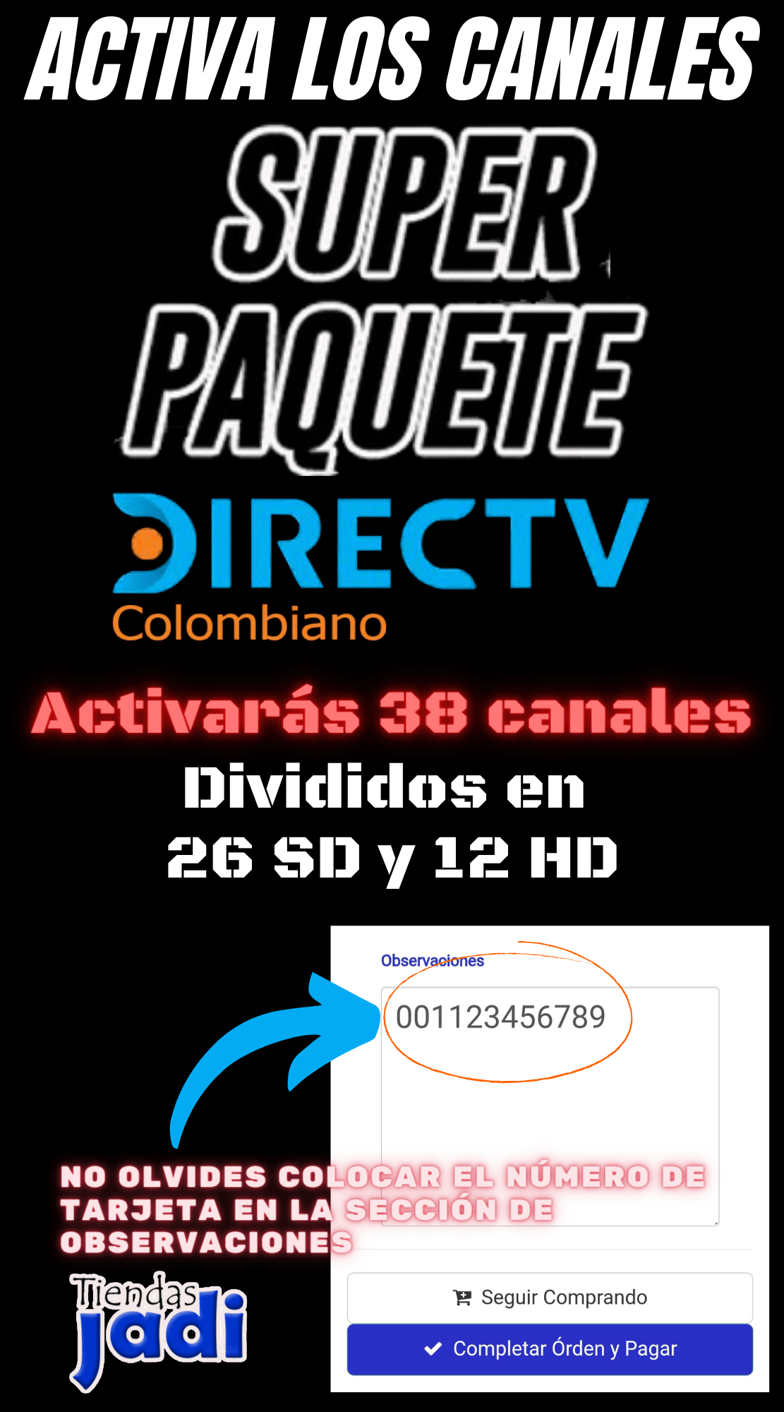Activa SUPERPAQUETE de DIRECTV Colombiano y suma 38 Canales a tu Plan Actual