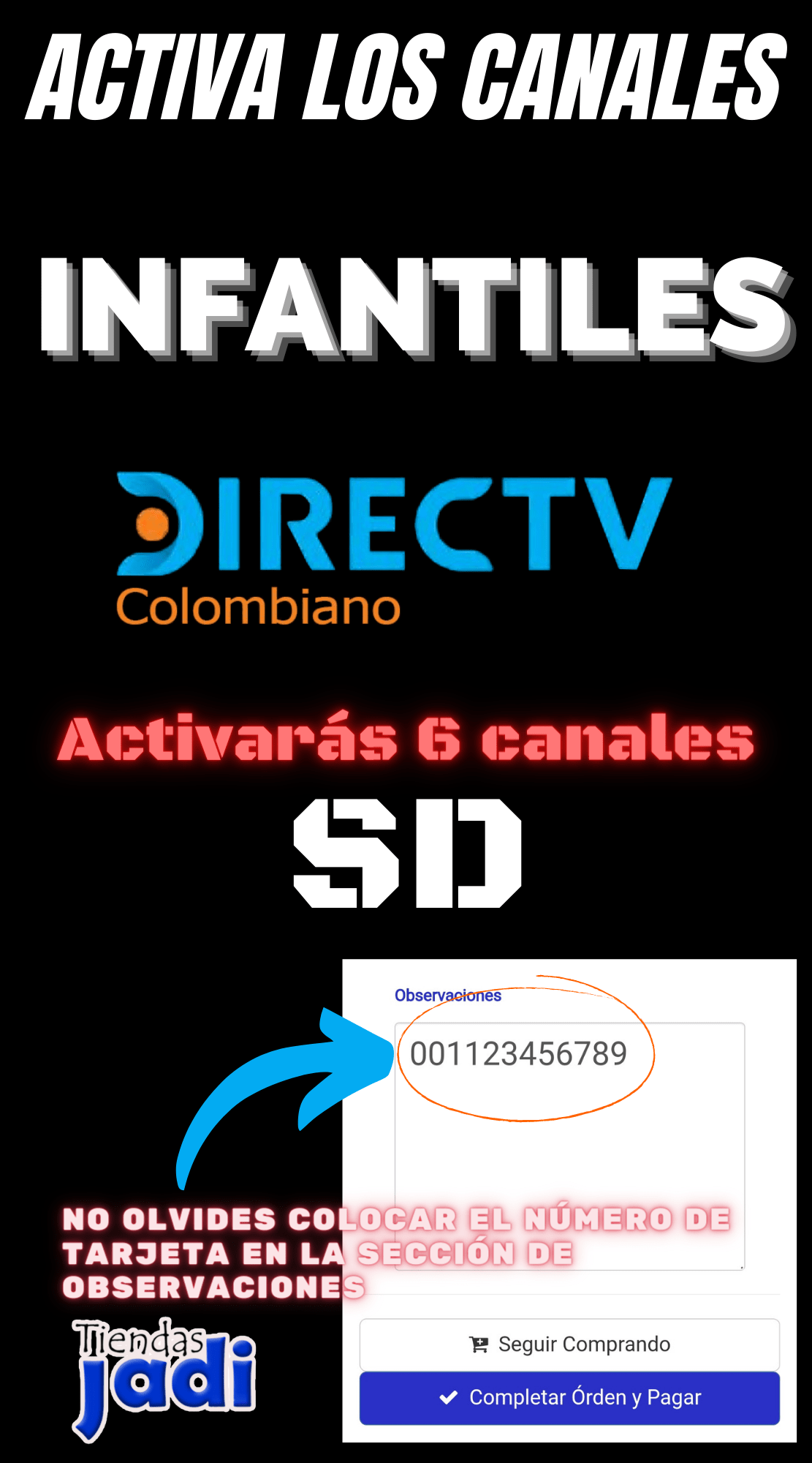 Activa Paquete INFANTIL de DIRECTV Colombiano y suma 6 Canales a tu Plan Actual