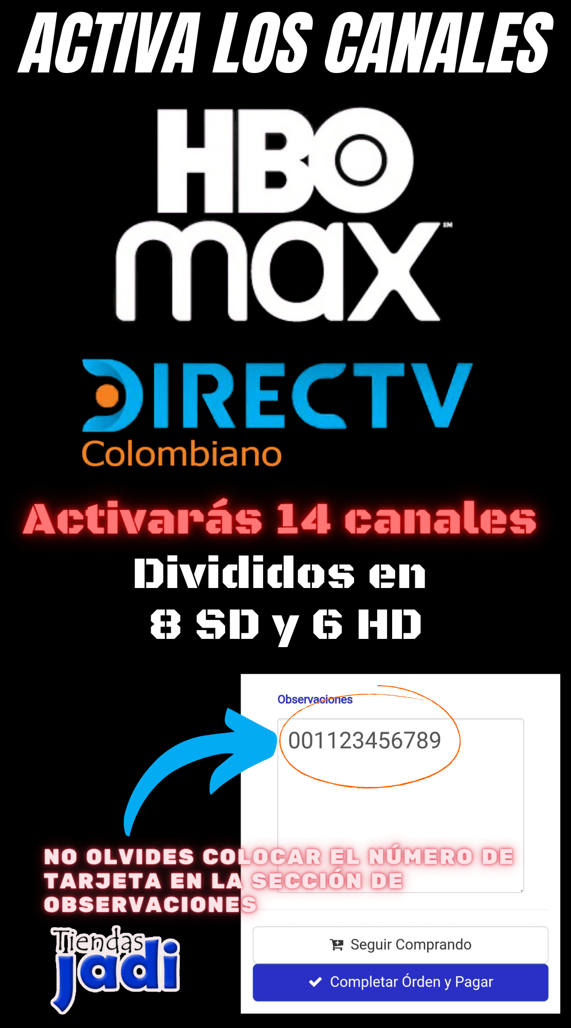 Activa Paquete PREMIUM HBOMAX Colombiano y suma 14 Canales a tu Plan Actual