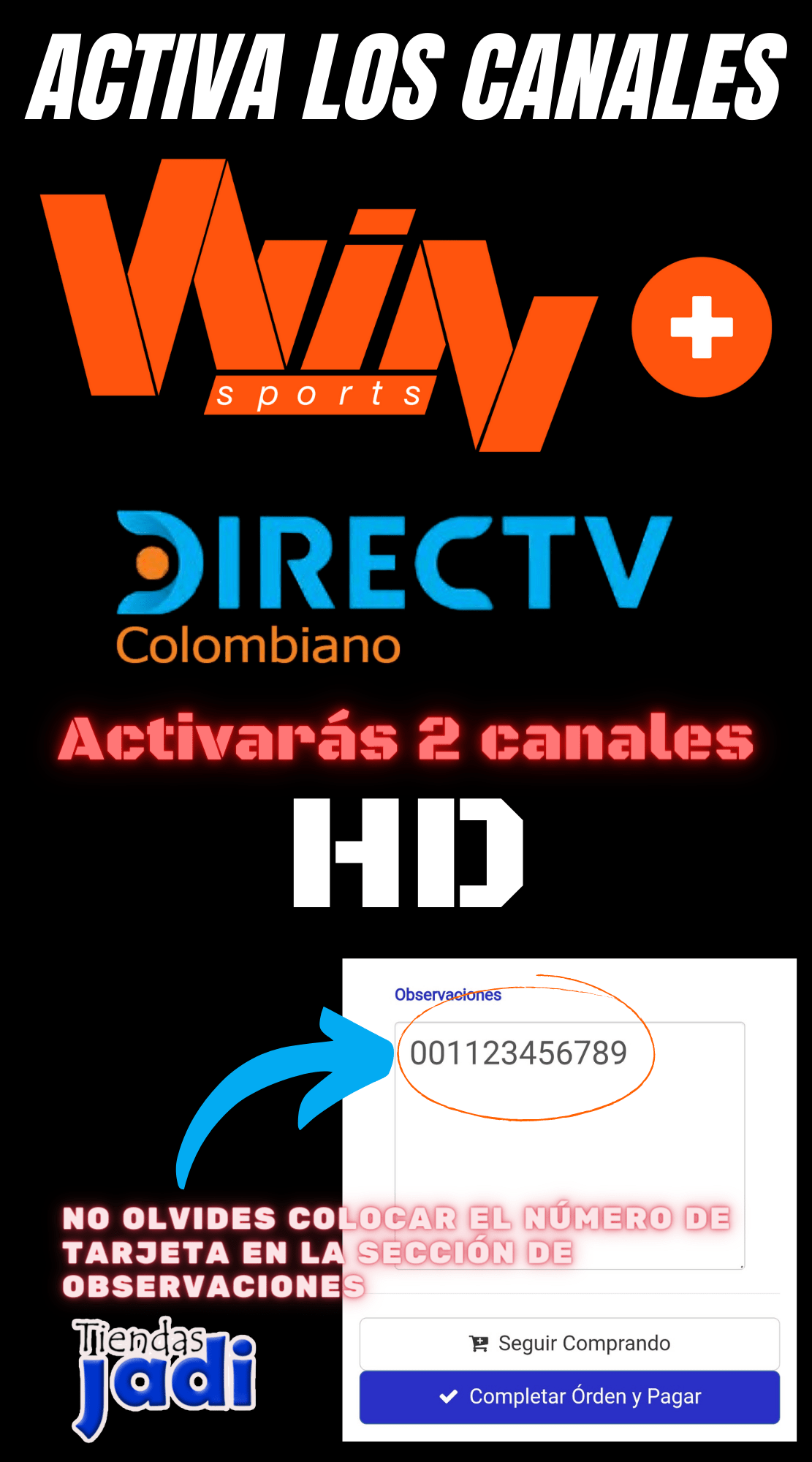 Activa Paquete PREMIUM WIN SPORTS HD Colombiano y suma 2 Canales a tu Plan Actual
